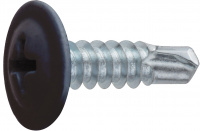 Саморез 4.2х19 мм с прессшайбой, цинк, со сверлом, RAL 8017 (12000 шт в коробе) STARFIX