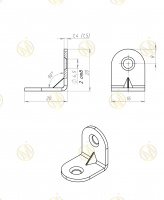 Кронштейн мебельный 20х20 мм, белый цинк (200 шт в коробе) STARFIX