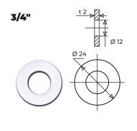 Прокладка прозрачная уплотнительная 3/4" (5 шт.), AV Engineering