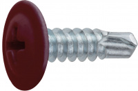 Саморез 4.2х16 мм с прессшайбой, цинк, со сверлом, RAL 3011 (50 шт в зип-локе) STARFIX