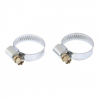 Хомуты металлические, Стандартное болтовое крепление 16-27 мм, 2 шт, ширина 9 мм Сибртех