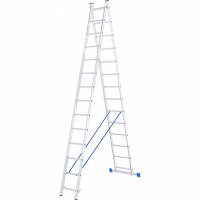 Лестница, 2 х 14 ступеней, алюминиевая, двухсекционная, Сибртех