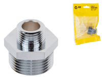 Ниппель ред. 1" нар. х 1/2" нар. ХРОМ, AV Engineering (инд. упак.)