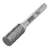 Борфреза по металлу твердосплавная, цилиндрическая, тип-А, 10 мм Denzel