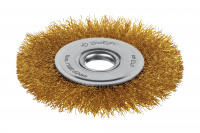 ЗУБР 125х22 мм щетка дисковая для УШМ, витая стальная латунированная проволока 0.3 мм, посад. 22 мм (35171-125)
