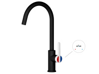 Смеситель для кухни (Lt) D35, серия Rose черный + белый, a-five