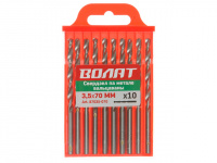 Сверло по металлу ц/х 3.5х39х70 мм HSS вальцованное, комплект из 10-ти шт ВОЛАТ