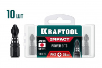 KRAFTOOL Impact PH 2, 25 мм, 10 шт, ударные биты (26191-2-25-S10)