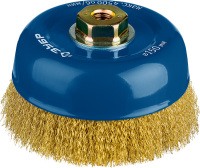 ЗУБР 150 мм, витая латунированная, проволока 0.3 мм, чашечная щетка-крацовка для УШМ, Профессионал (3526-150)