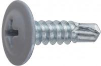 Саморез 4.2х16 мм с прессшайбой, цинк, со сверлом, RAL 7004 (14000 шт в коробе) STARFIX