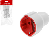 Розетка 1-ая переносная (с/з, 16А, 250В) белая, AURORA
