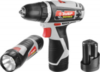 Дрель-шуруповерт ″М1″ 12 В, Li-Ion, + LED фонарь, 2 АКБ, ЗУБР