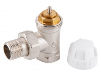 Кран вентильный угловой 1/2" вн.-нар. для радиатора под термоголову, AV Engineering