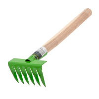 Грабли витые 6 - зубые, 120 х 390 мм, стальные, деревянная рукоятка, Агроном, Сибртех