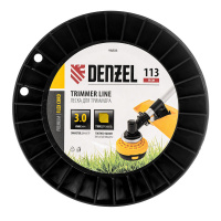 Леска для триммера зубчатый квадрат, 3,0мм х 113м, на DIN катушке FLEX CORD Denzel