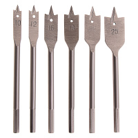 Набор сверл перовых по дереву, 10-12-16-18-20-25 мм, 6 шт, шестигранный хвостовик Sparta