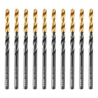 Сверло по металлу, 4 мм, HSS-Tin, Golden Tip, 10 шт. Denzel