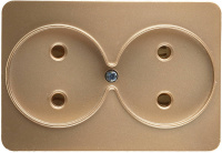 СВЕТОЗАР Гамма, без заземления, двойная, без вставки и рамки, цвет золотой металлик, 16 А/~250 В, электрическая розетка (SV-54102-GM)