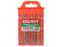 Сверло по металлу ц/х 3.2х36х65 мм HSS вальцованное, комплект из 10-ти шт ВОЛАТ