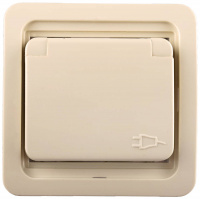 СВЕТОЗАР Гамма, одинарная, с крышкой, с заземлением, цвет бежевый,16 А/~250 В, электрическая розетка (SV-54110-B)