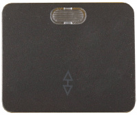 СВЕТОЗАР Гамма, проходной, с подсветкой, одноклавишный, без вставки и рамки, темно-серый металлик, 10A/~250В, электрический выключатель (SV-54138-DM)