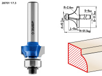 ЗУБР 17.3 x 8 мм, радиус 2.4 мм, фреза кромочная калевочная №1, Профессионал (28701-17.3)