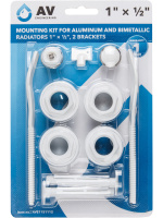 Комплект для монтажа алюминиевых и биметаллических радиаторов 1" 1/2", 2-кронштейна, AV Engineering