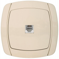 СВЕТОЗАР City light, телефонная, одинарная в сборе, цвет бежевый, электрическая розетка (SV-54217-B)