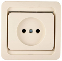 СВЕТОЗАР Гамма, без заземления одинарная цвет бежевый 16А/~250В, Электрическая розетка (SV-54100-B)