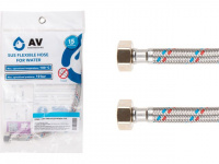 Подводка гибкая, SUS, гайка 1/2" - гайка 1/2" 30см AV Engineering