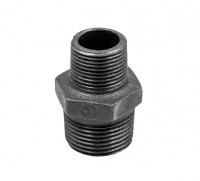 Ниппель ред. 1 1/2" х 1" нар.-нар. чугун черн., AV Engineering