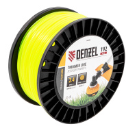 Леска для триммера круглая, 2,4мм х 192м, на DIN катушке FLEX CORD Denzel