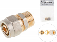 Ниппель 16(2.0) х 1/2" нар. для труб PEX, AV Engineering (инд. упак.)