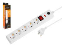 Фильтр сетевой 5м (5 роз., 2,2кВт, с/з, выкл, ПВС 3х0,75) белый Юпитер