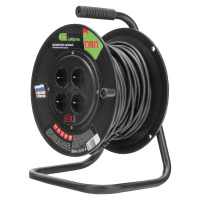Удлинитель силовой 25 м, 16А, тип УХз16, ПВС, на кабельной катушке, 4 розетки, Сибртех