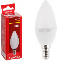 Лампа светодиодная C37 СВЕЧА 9Вт 230В E14 2700K AURORA