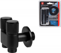 Кран вентильный угловой 1/2" нар. Х 1/2" нар. Х 1/2" нар. установочный черный, AV Engineering