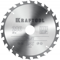 KRAFTOOL Fast, 200 х 32 мм, 24Т, пильный диск по дереву (36950-200-32)