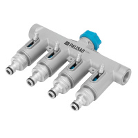 Разветвитель четырехканальный, с внутренней резьбой 3/4", алюминий, LUXE Palisad