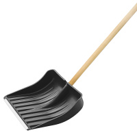 Лопата для уборки снега пластиковая, 510х415х1410 мм, деревянный черенок, Сибртех