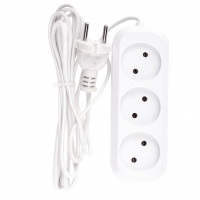 Удлинитель бытовой, без заземления, 3 м, 3 розетки, 6 A, серия УХ6 Denzel