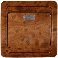 СВЕТОЗАР Гамма, проходной с подсветкой одноклавишный цвет орех 10A/~250B, Электрический выключатель (SV-54138-N)