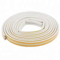 Уплотнитель, 12 м, профиль "D", белый Сибртех