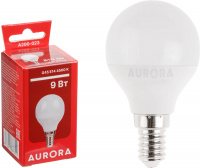 Лампа светодиодная G45 ШАР 9Вт 230В E14 4500K AURORA