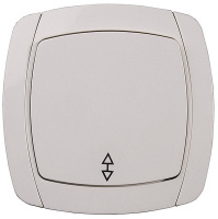 СВЕТОЗАР City light, проходной, одноклавишный в сборе, бежевый, 10 А/~250 В, электрический выключатель (SV-54237-B)