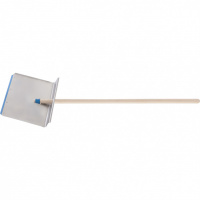 Лопата для уборки снега тротуарная, алюминиевая, 400 х 400 х 1420, деревянный черенок, Сибртех