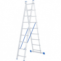Лестница, 2 х 9 ступеней, алюминиевая, двухсекционная, Сибртех