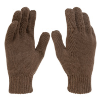 Перчатки трикотажные, акрил, двойные, коричневый, двойная манжета Сибртех