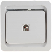 СВЕТОЗАР Гамма, телефонная, одинарная, цвет белый, электрическая розетка (SV-54117-W)