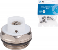 Воздухоотводчик 1/2"  (кран Маевского) для радиатора,(5 шт. инд. упак.) AV Engineering
